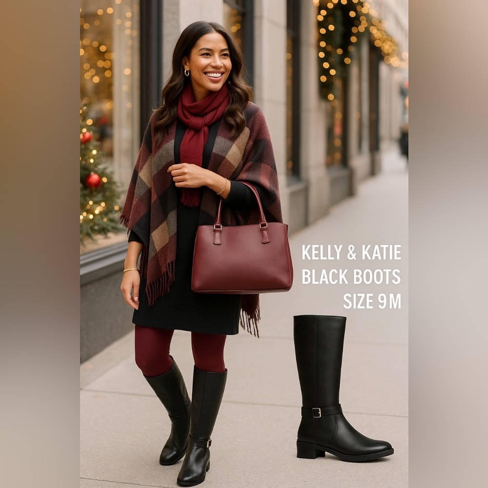 ⭐ Kelly & Katie Black  Boots – Size 9M / EU 40 ⭐
